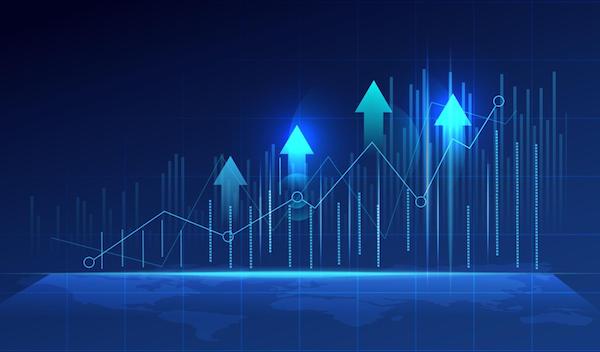 An illustration of an upward trending graph to symbolize Healthcare Trends for 2022